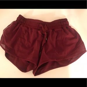 Maroon lululemon shorts